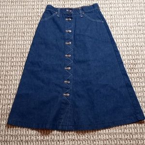 Levis Levi Denim Jean Skirt Size 25 A Line Maxi Button Down Skirt Black Red Tag